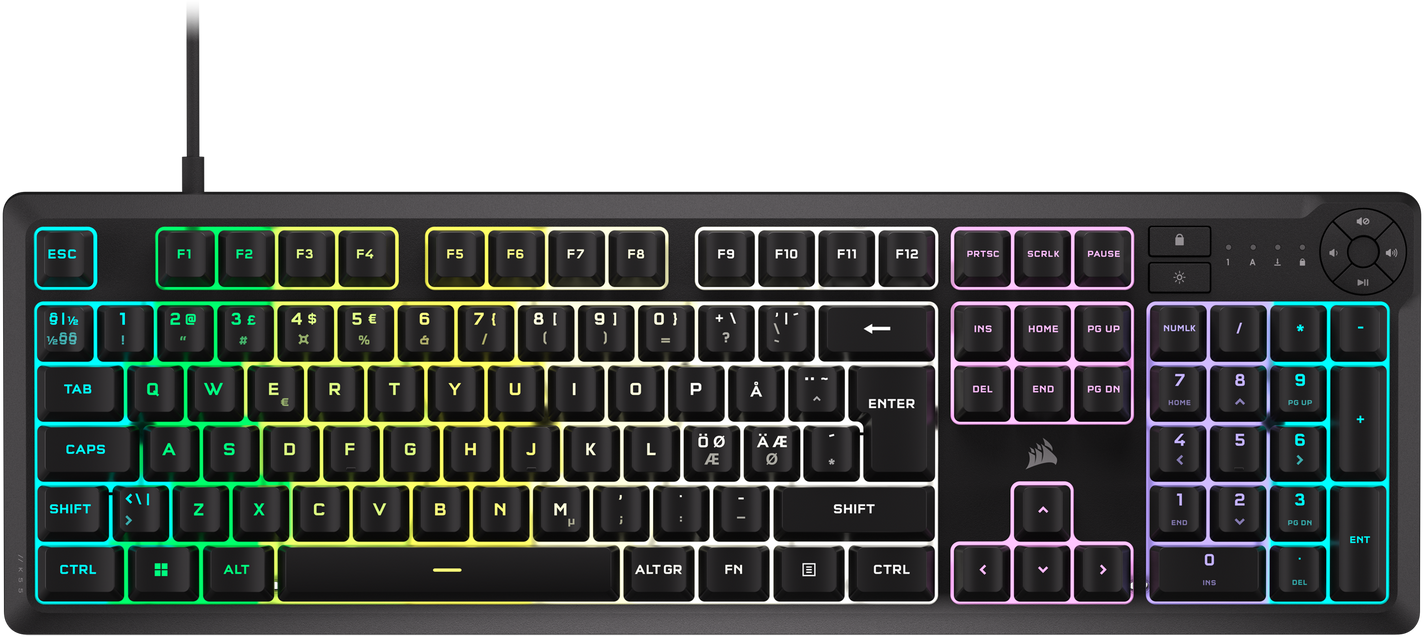 Corsair K55 Core Rgb Kablet Nordisk