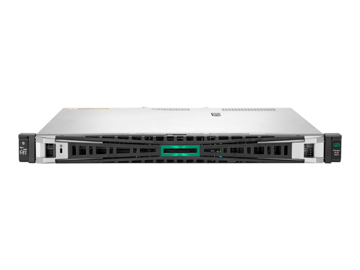 HPE ProLiant DL20 Gen11 Base - Server - rackmonterbar 1U - 1-veis - 1 x Xeon E-2434 / inntil 5 GHz - RAM 16 GB - SATA - hot-swap 3.5 brønn(er) - uten HDD - Matrox G200 - Gigabit Ethernet - uten OS - monitor: ingen