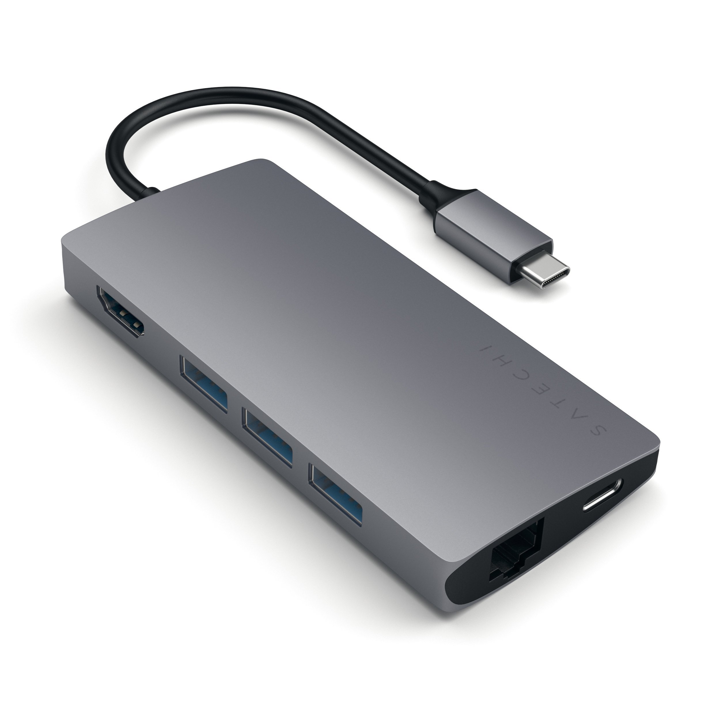 Satechi USB-C Multiport Adapter 4k Gigabit Ethernet  - Grå