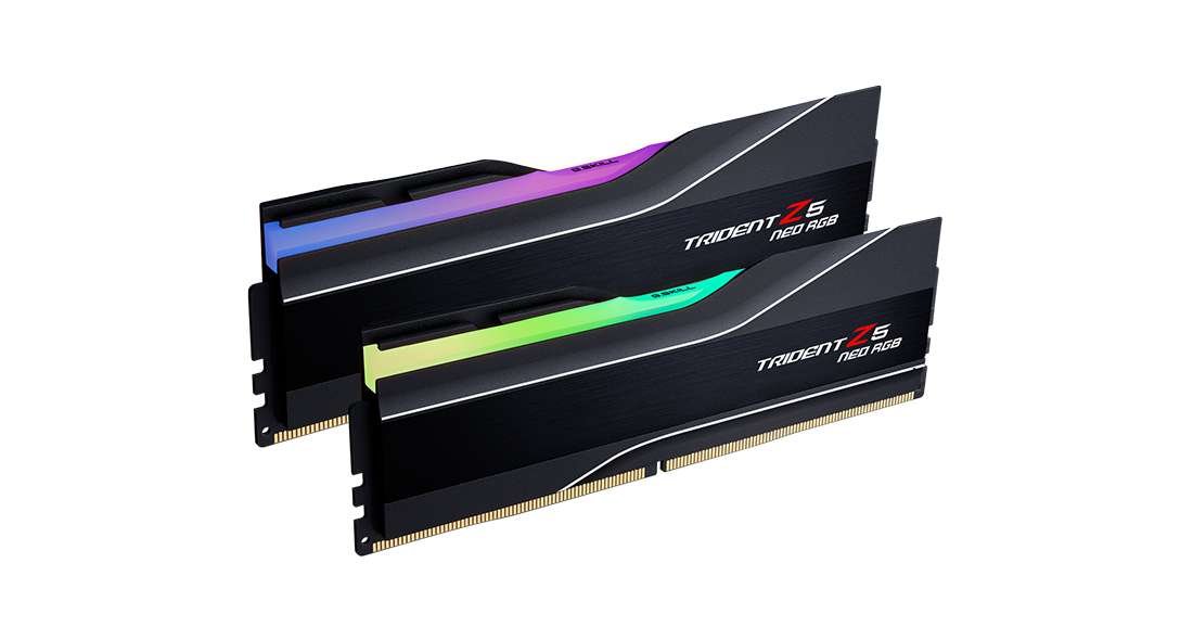 G.Skill Trident Z5 Neo RGB - DDR5 - sett - 32 GB: 2 x 16 GB - DIMM 288-pin - 1500 MHz / PC5-48000 - CL32 - 1.35 V - ikke-bufret - ikke-ECC - matt svart