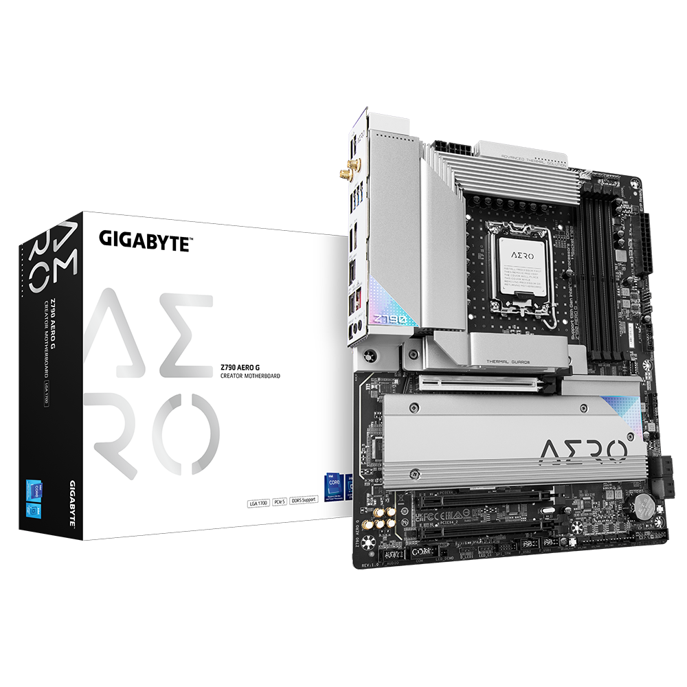 GIGABYTE Z790 AERO G Hovedkort - Intel Z790 - Intel LGA1700 socket - DDR5 RAM - ATX