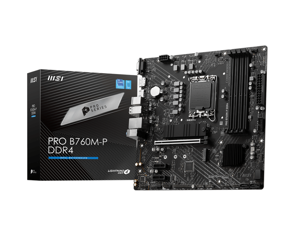 Msi Pro B760m-p Ddr4 Hovedkort Intel B760 Lga 1700 Micro Atx Lga 1700 Micro Atx Hovedkort