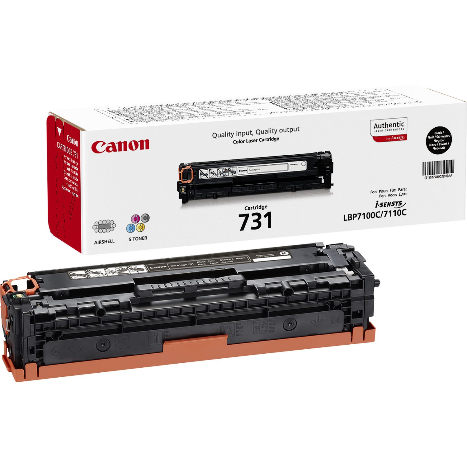 Canon Canon 731BK Tonerkassett Svart 6272B002 Tilsvarer: N/A