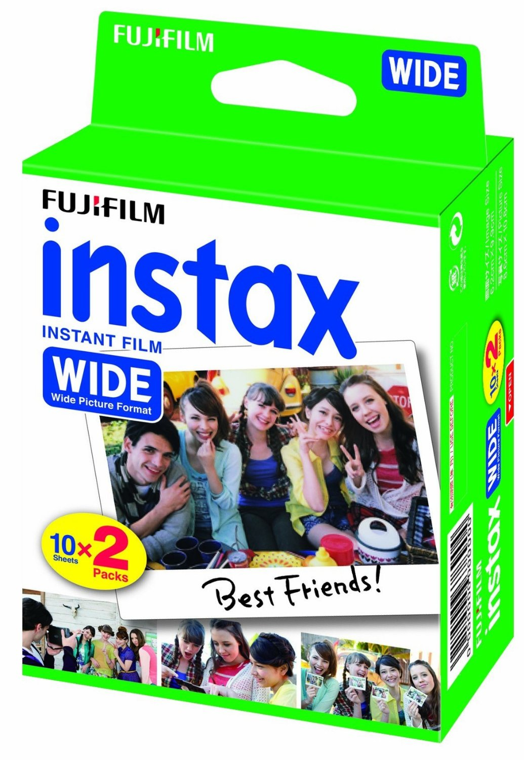 Fujifilm Instax Wide - Hurtigvirkende fargefilm - ISO 800 - 10 eksponeringer - 2 kassetter