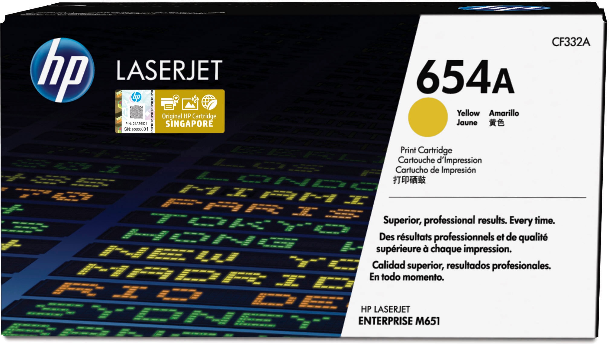 HP HP 654A Tonerkassett Gul CF332A Tilsvarer: N/A