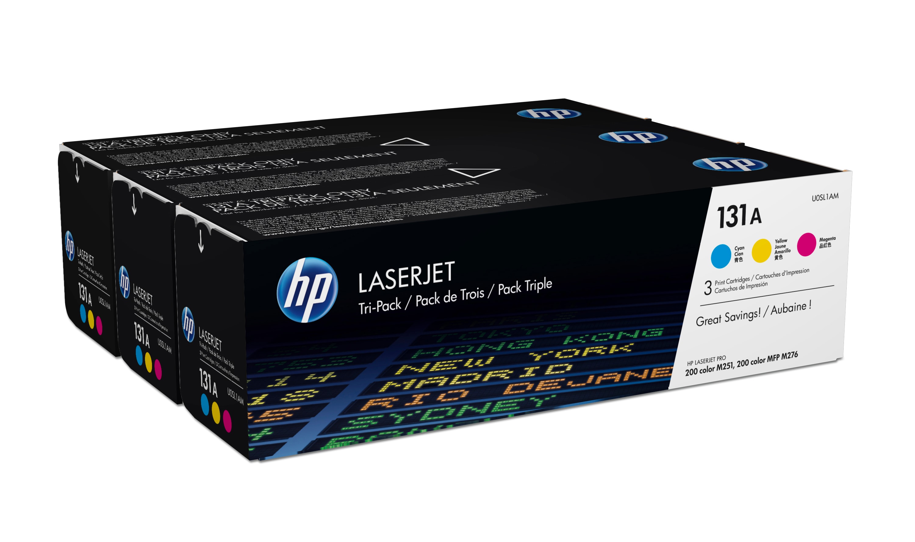 HP 131A / U0SL1AM 3-Pack - Laser toner Flerfarget