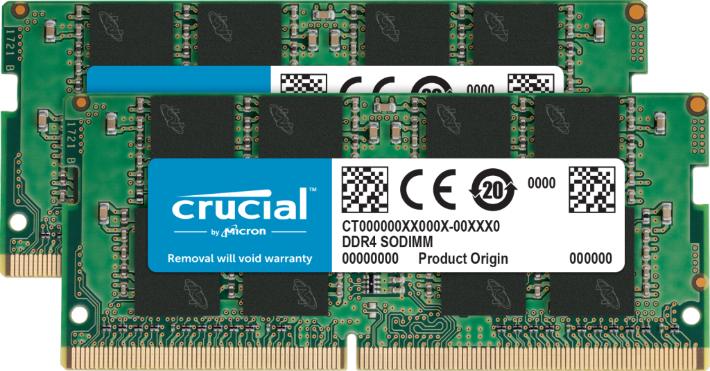 Crucial - DDR4 - sett - 32 GB: 2 x 16 GB - SO DIMM 260-pin - 3200 MHz / PC4-25600 - CL22 - 1.2 V - ikke-bufret - ikke-ECC