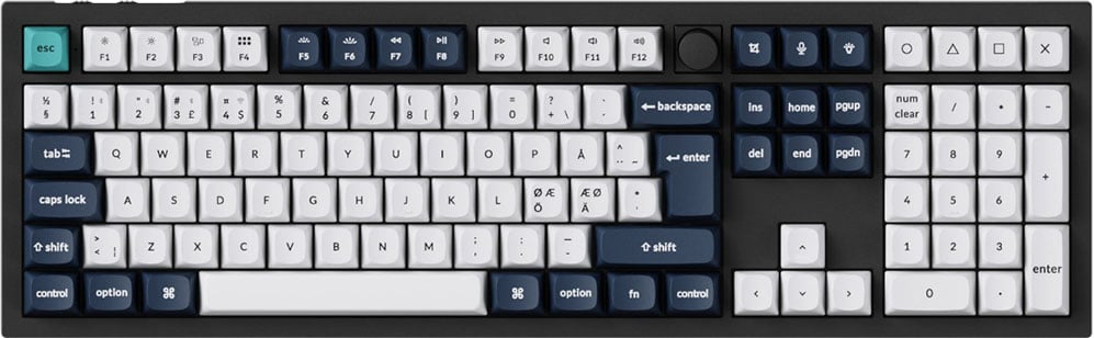 Keychron Q6 MAX 100% Knob Wireless TriMode QMK/VIA - Gateron Jupiter Red - Gamingtastatur - Nordisk - Svart