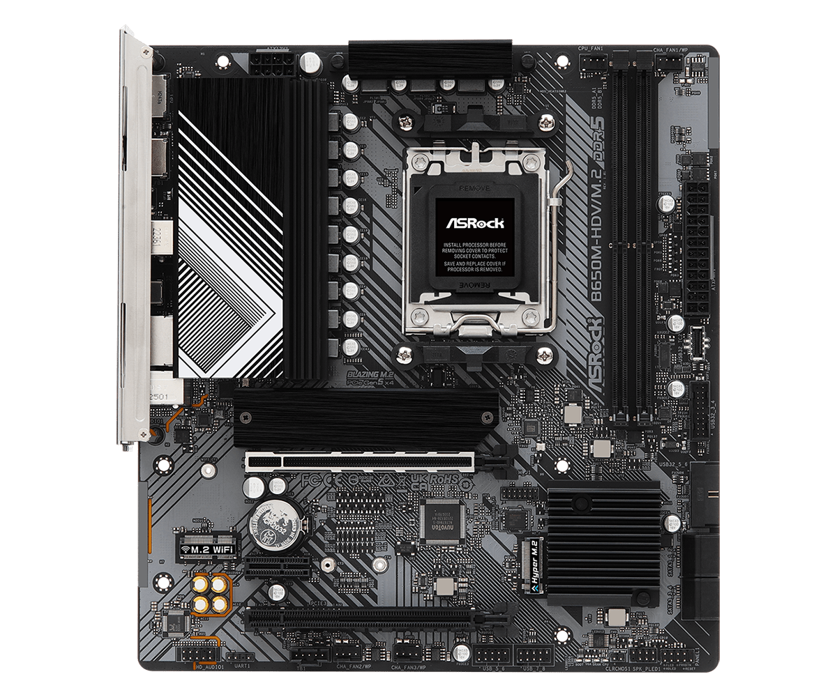 ASRock B650M-HDV/M.2 - Hovedkort - micro ATX - Socket AM5 - AMD B650 Chipset - USB 3.2 Gen 1, USB-C 3.2 Gen2, USB-C 3.2 Gen 1 - 2.5 Gigabit LAN - inn