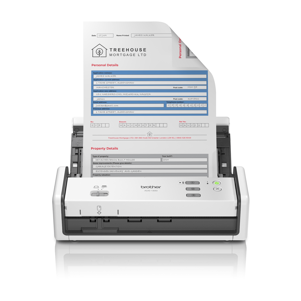 Brother ADS-1300 - document scanner - portable - USB 2.0 (Host) USB-C 3.2 Gen 1
