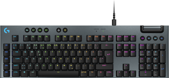 Logitech G915 X Corded - Tactile - Gamingtastatur - Nordisk - Svart