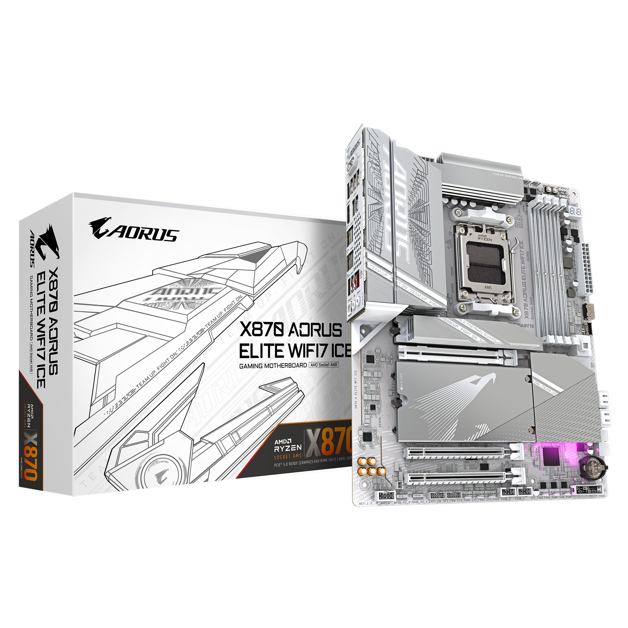 Gigabyte X870 Aorus Elite Wifi7 Ice Socket Am5 Atx Hovedkort