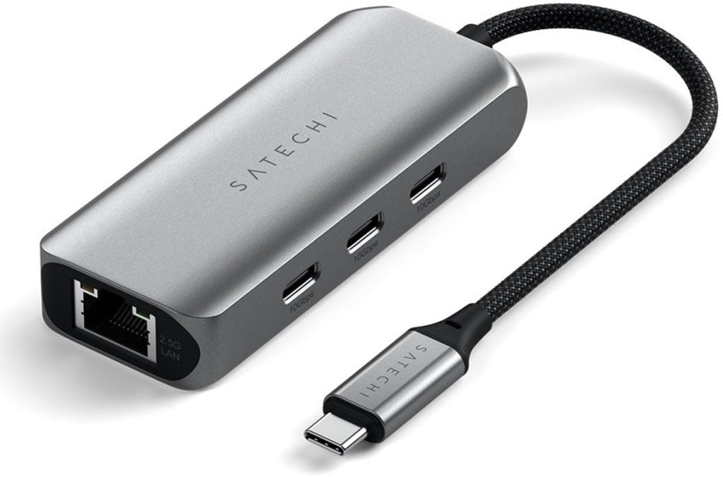 Satechi 4-in-1 USB-C og Ethernet docking (stellargrå)