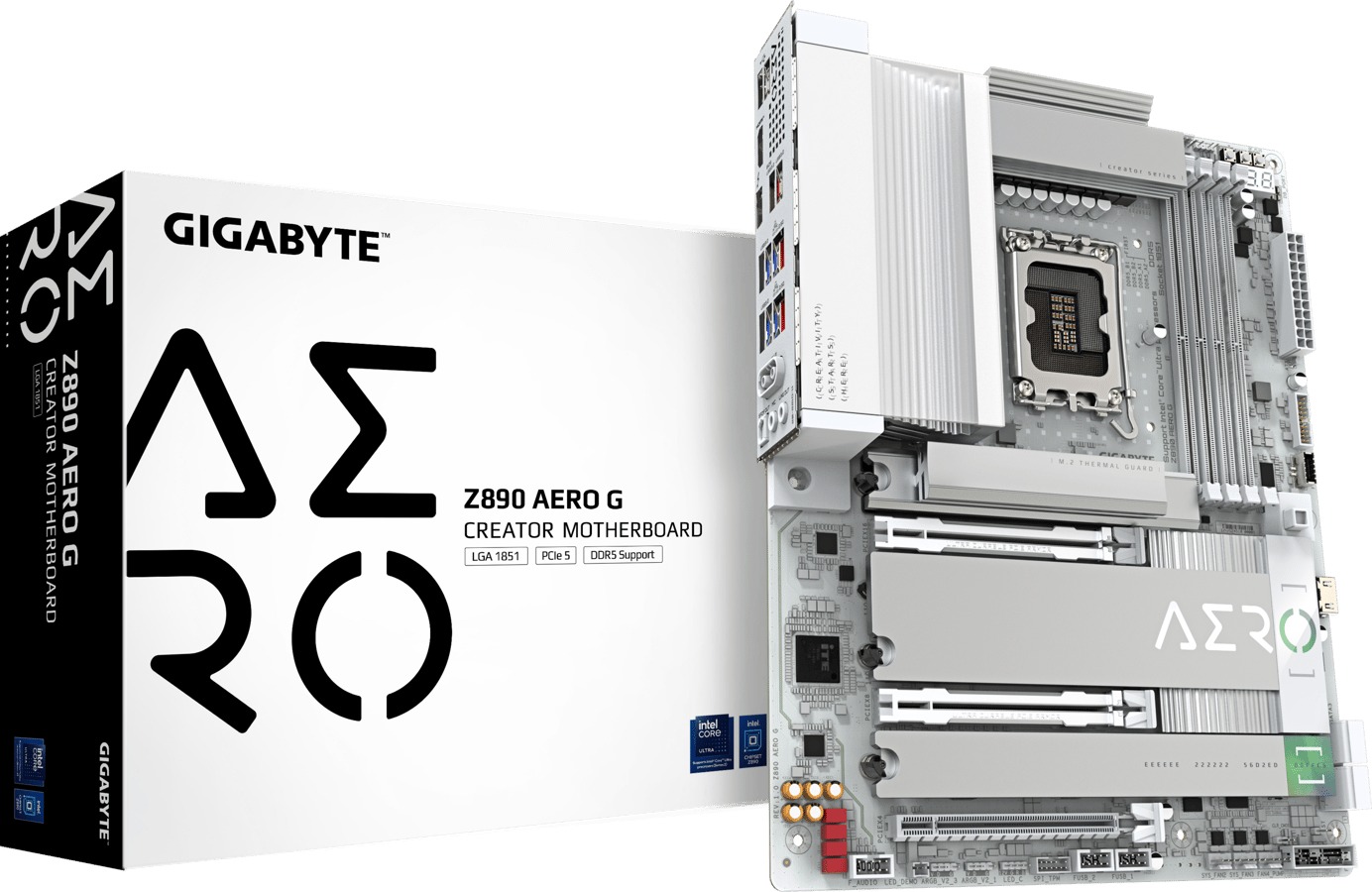 GIGABYTE Z890 AERO G Hovedkort - Intel Z890 - Intel LGA1851 socket - DDR5 RAM - ATX