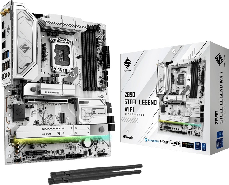 ASRock Z890 STEEL LEGEND WIFI Hovedkort - Intel Z890 - Intel LGA1851 socket - DDR5 RAM - ATX