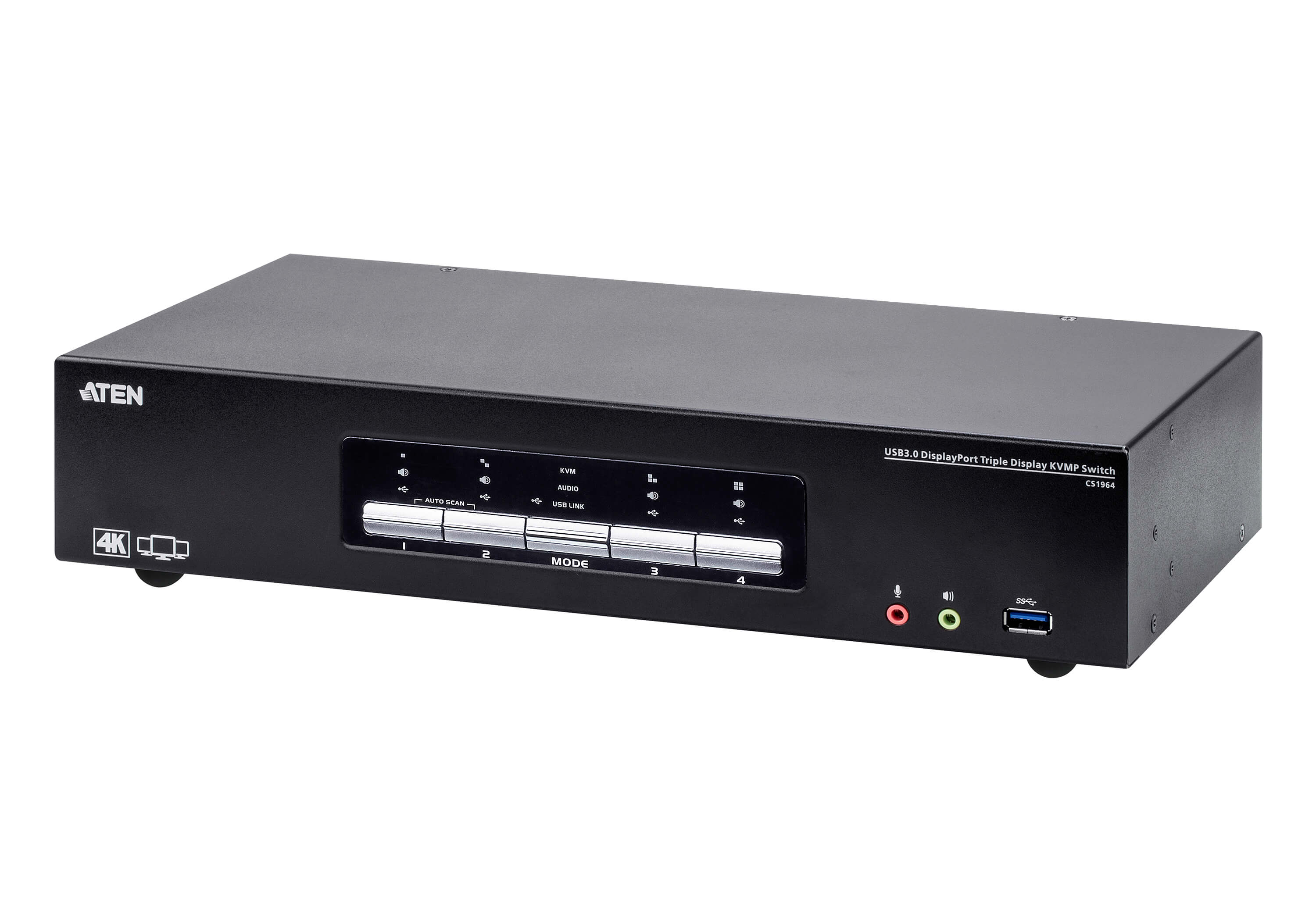 Aten Cs1964-at-g Kvm-bryter Sort