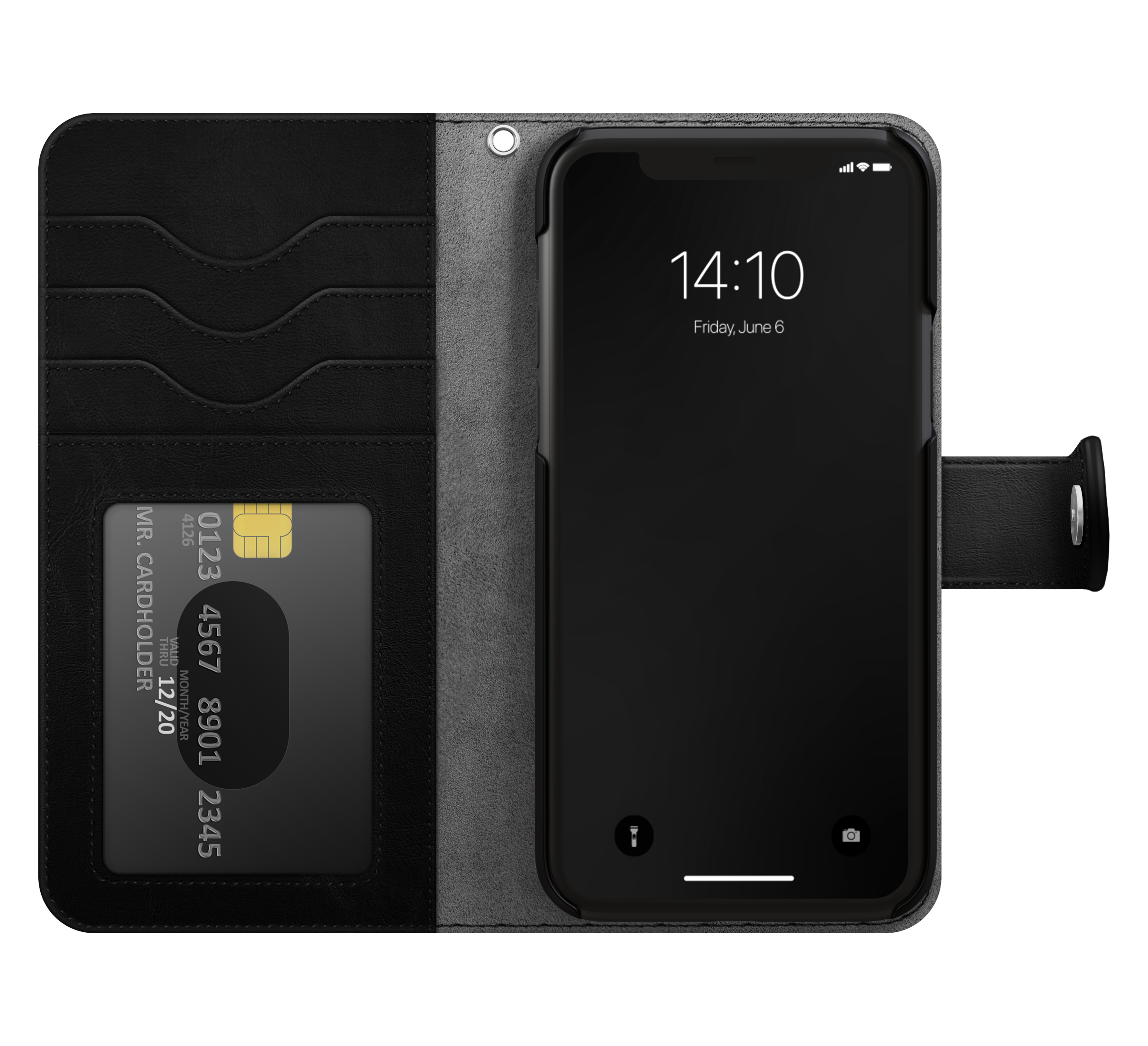 Ideal Magnet Wallet+ Vippedeksel For Mobiltelefon Iphone 13, Iphone 14, Iphone 16e Sort