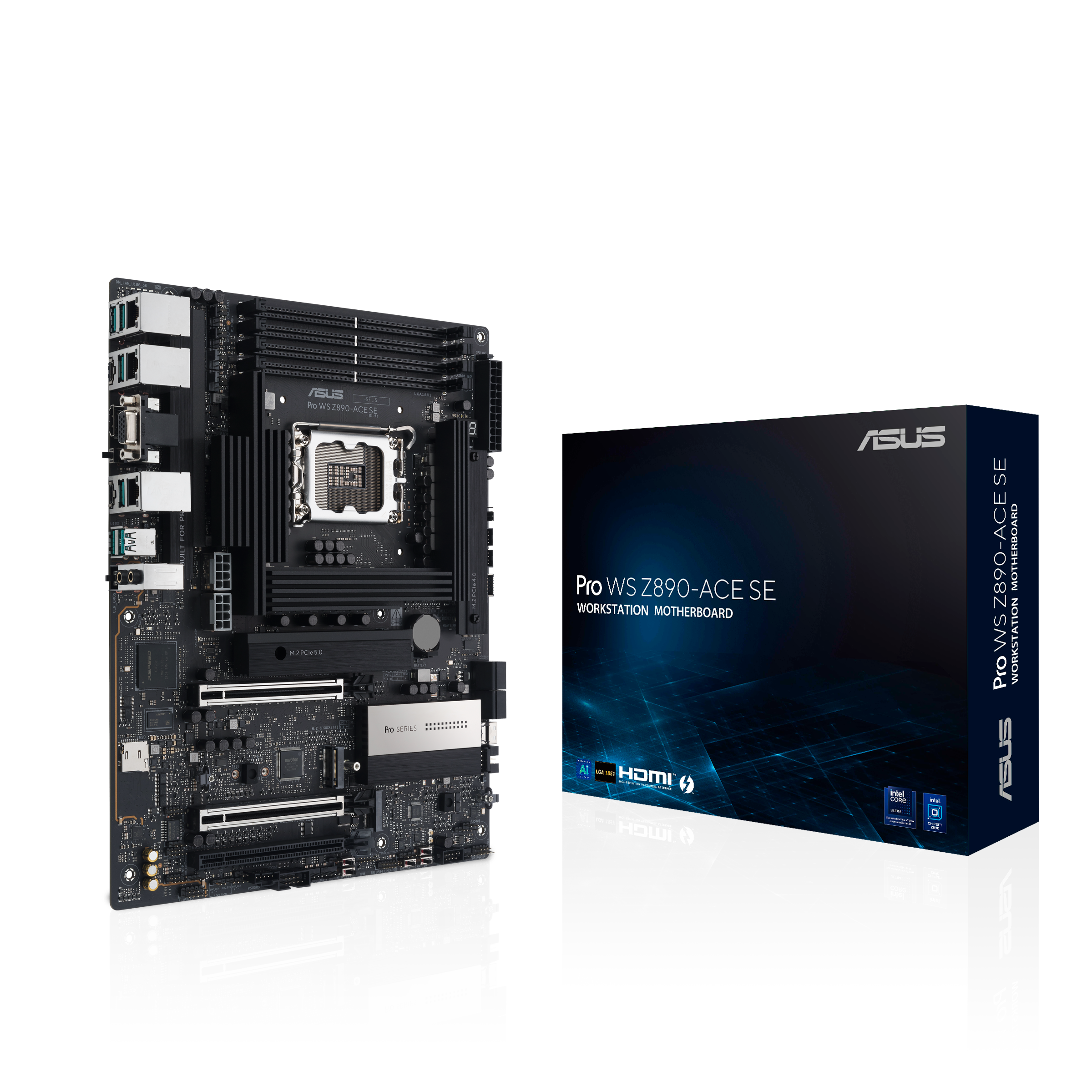 ASUS PRO WS Z890-ACE SE Hovedkort - Intel Z890 - Intel LGA1851 socket - DDR5 RAM - ATX