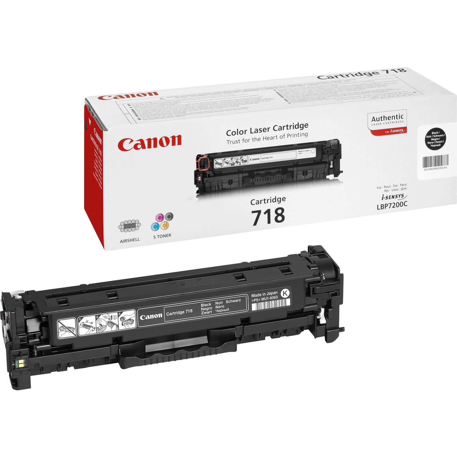 Canon Canon 718BK Tonerkassett Svart 2662B002