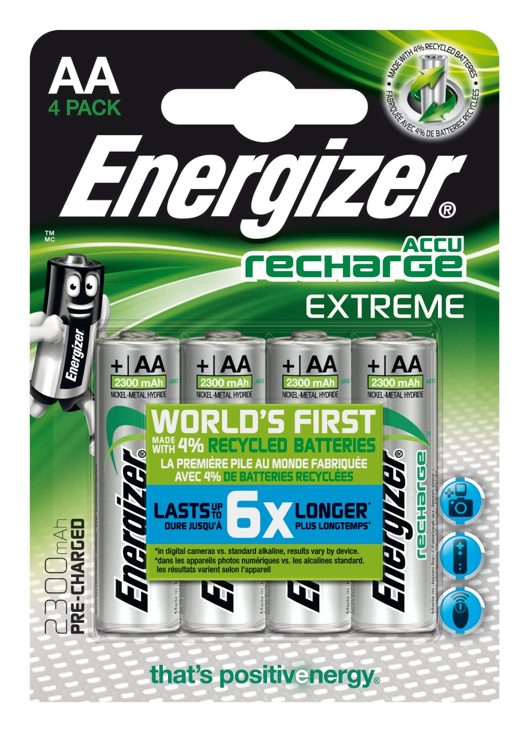 Energizer - Recharge Extreme AA/2300 mAh (4-pack)