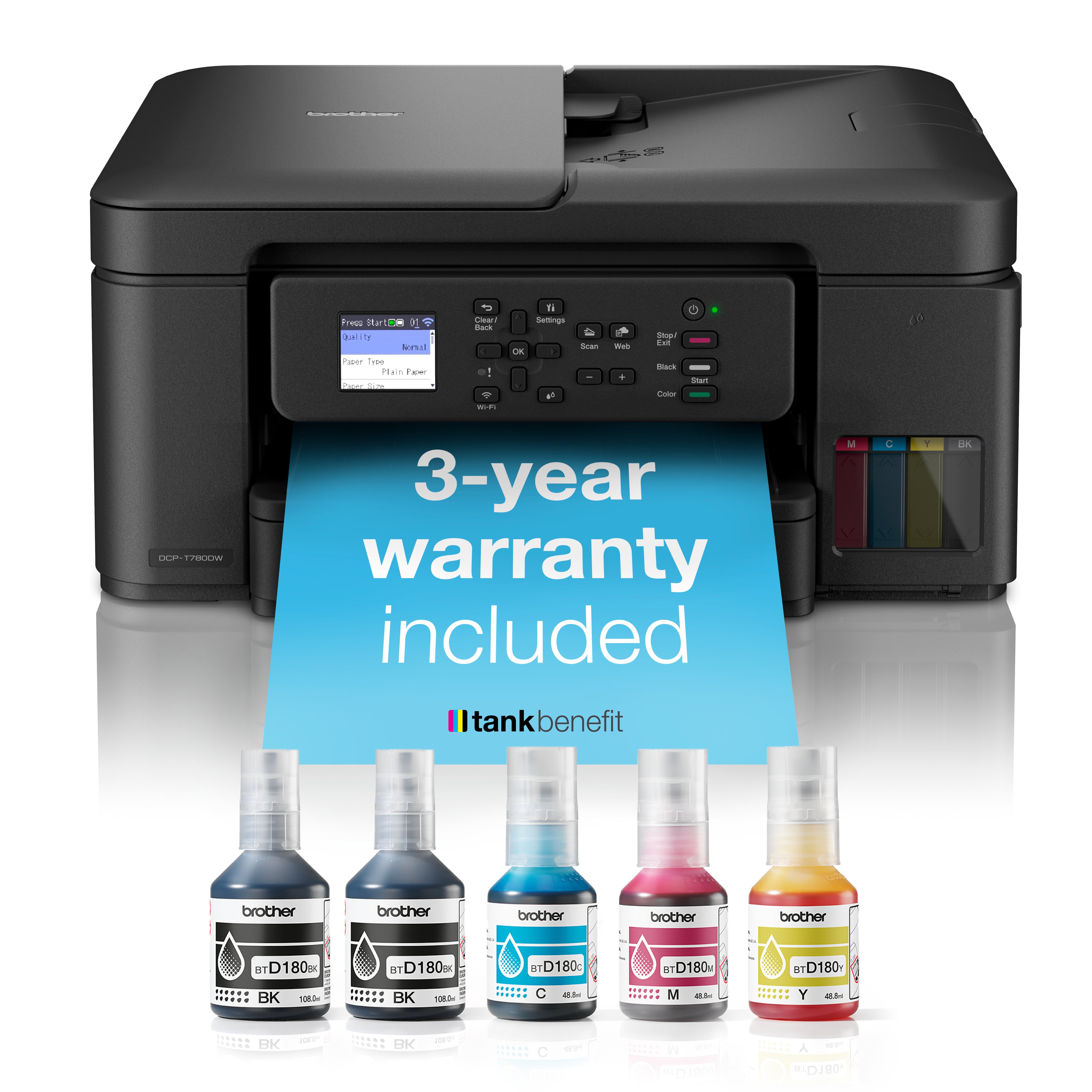 Brother DCP-T780DW Compact 3-in-1 wireless ink tank printe Multifunksjonsprinter