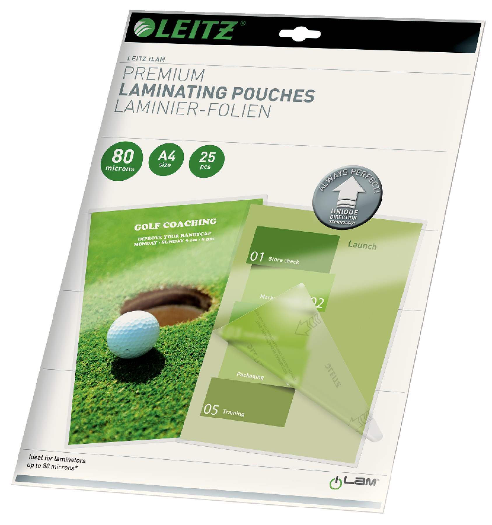 Leitz Lamineringslommer A4 UDT 80my Pakke/25 74790000