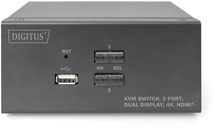 DIGITUS DS-12860 - KVM / audio / USB switch - 2 ports