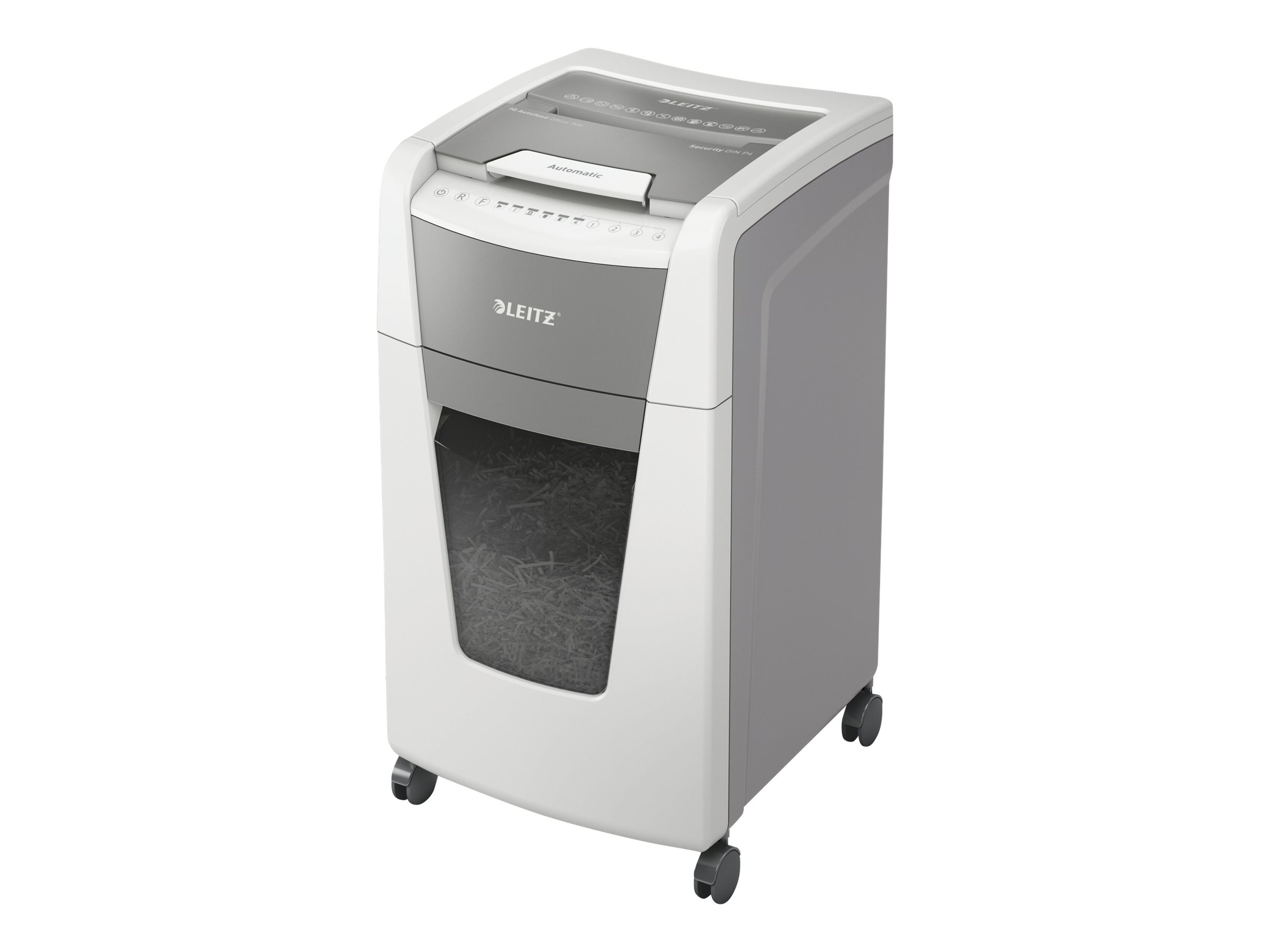 Leitz IQ Autofeed Office 300 automatisk krysskutt makuleringsmaskin P4