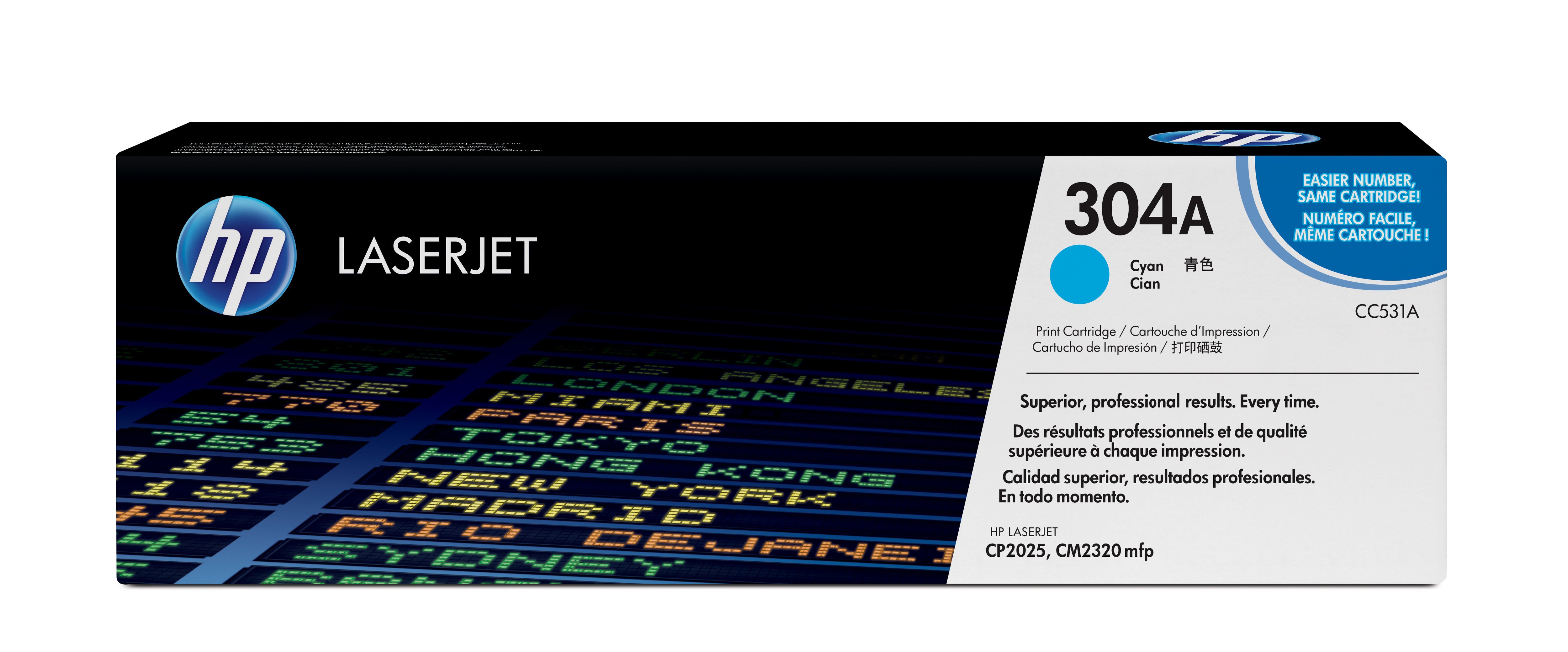 HP HP 304A Tonerkassett Cyan CC531A Tilsvarer: N/A