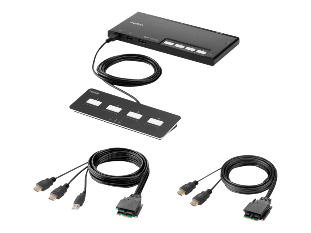 Belkin F1dn204mod-hh-4 Kvm-bryter Rack-montering Sort