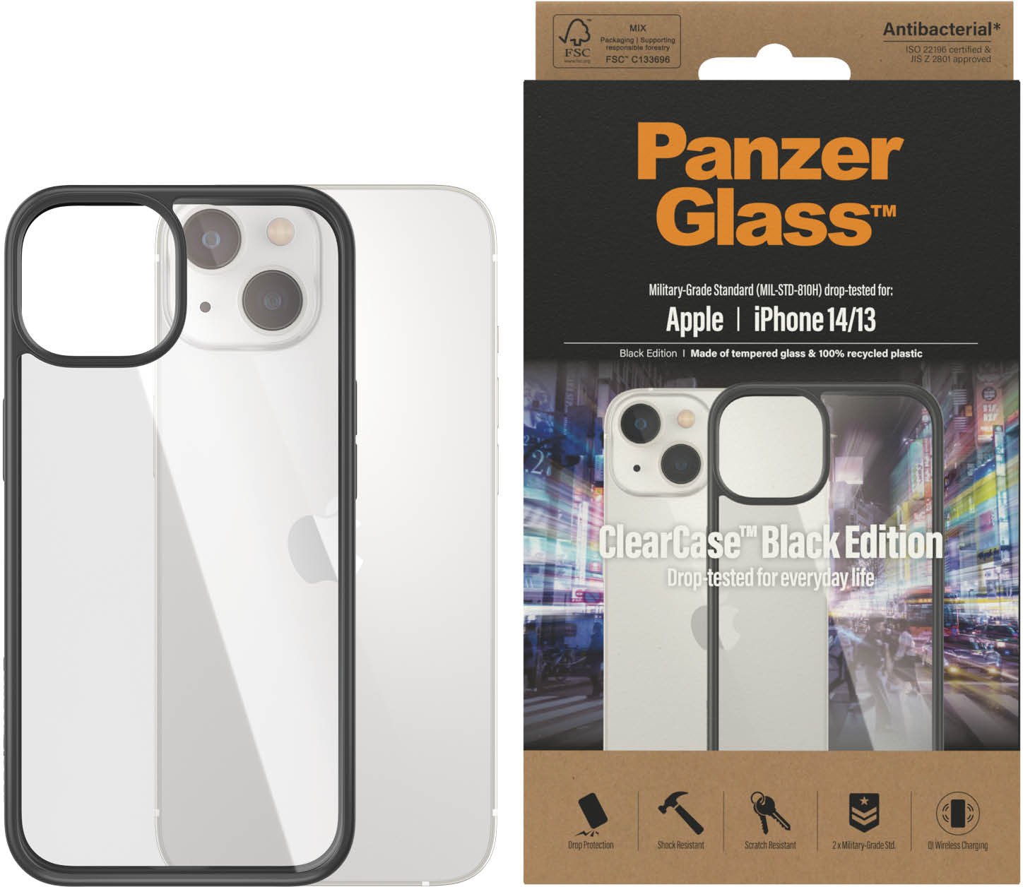 Panzerglass PanzerGlass ClearCase iPhone 14, Svart PNZ75065