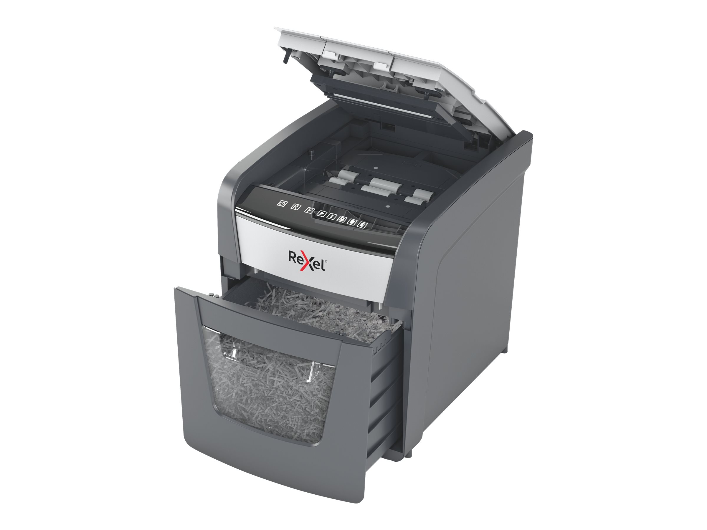 Rexel Optimum AutoFeed+ 50X automatisk krysskutt makuleringsmaskin, P4