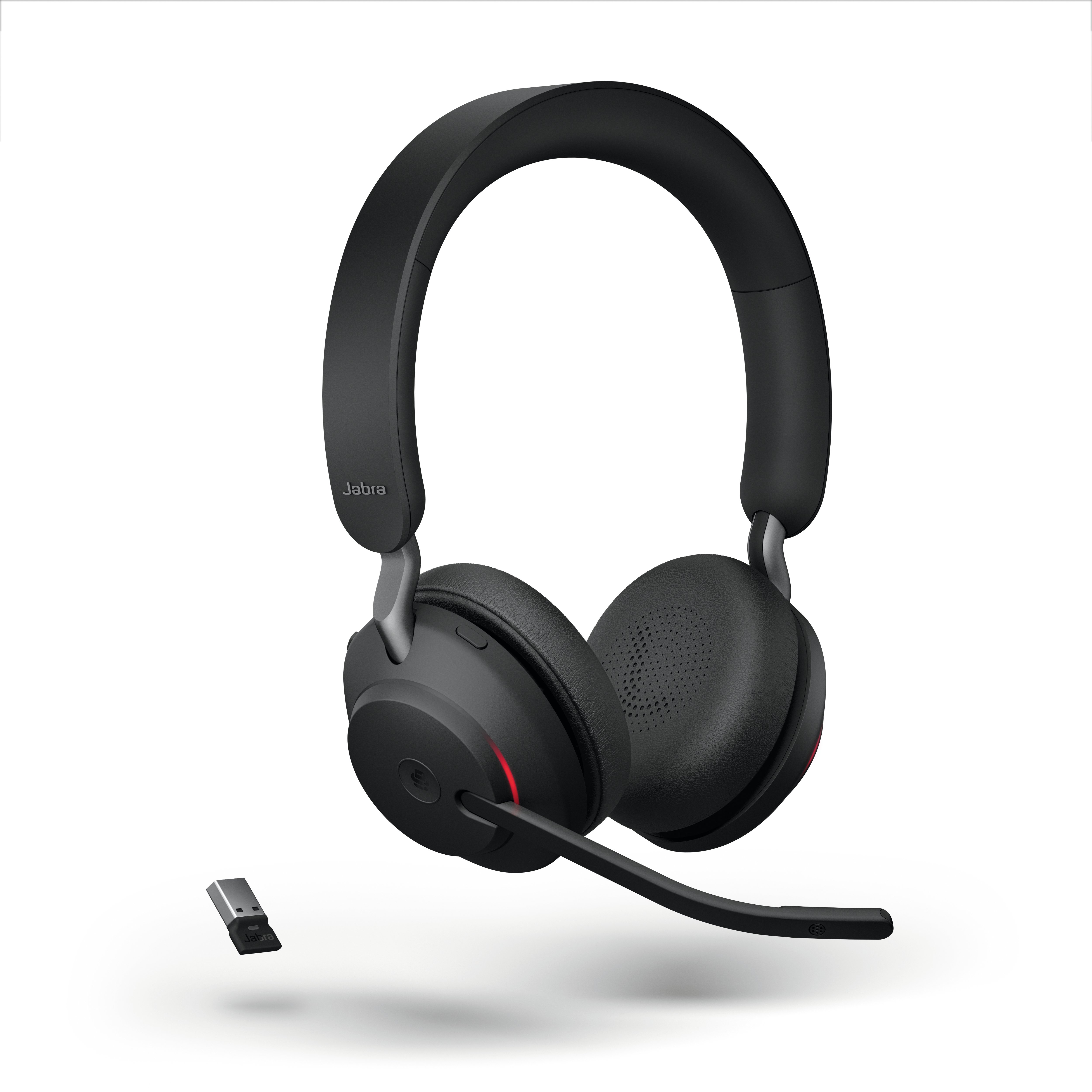 Jabra Evolve2 65 MS Stereo - Hodesett - on-ear - Bluetooth - trådløs - USB-A - lydisolerende - svart - Certified for Microsoft Teams