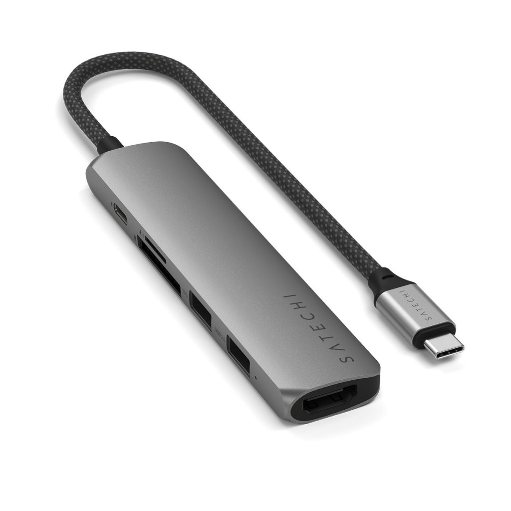 Satechi 6-i-1 Slim Multiport docking (stellargrå)