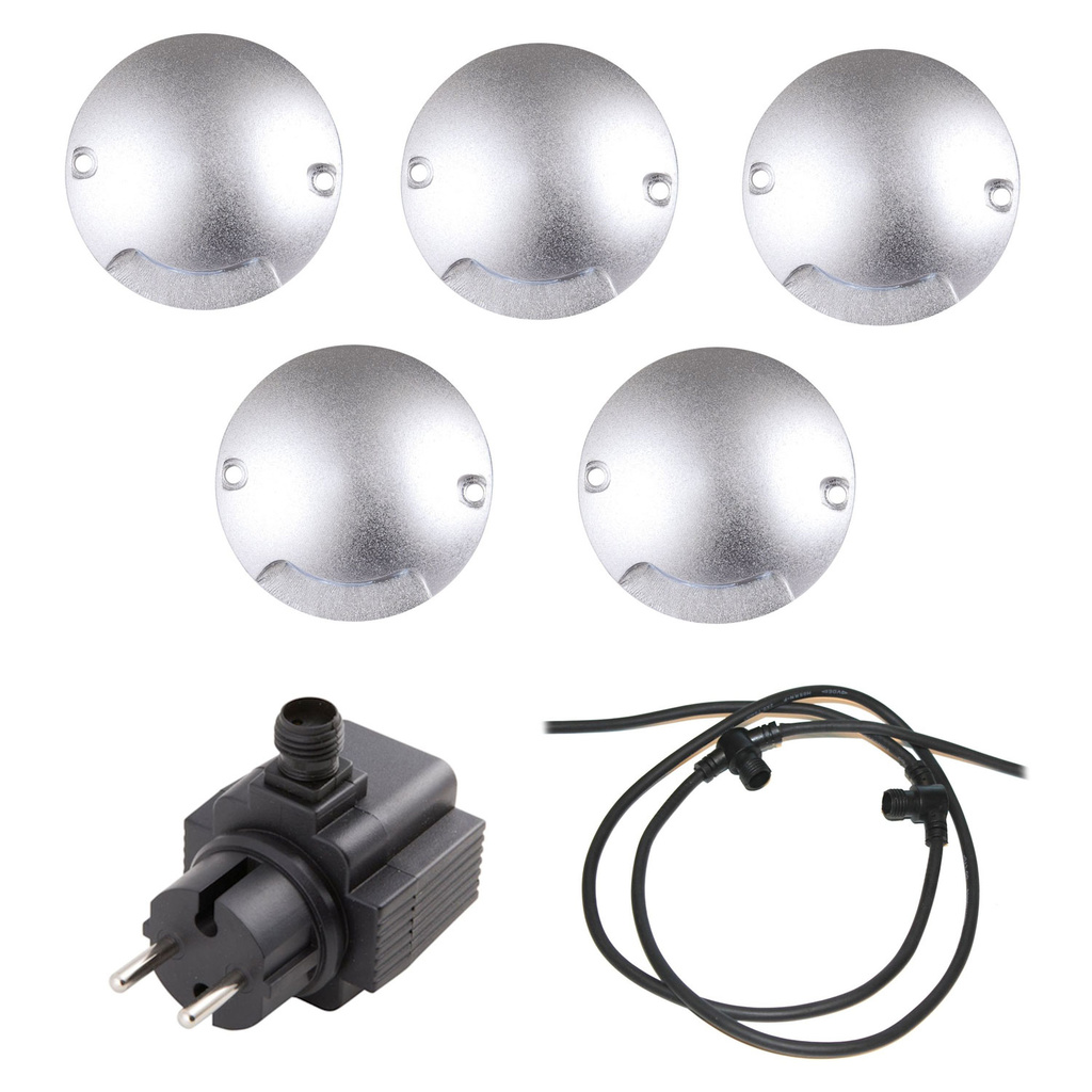 LightsOn Zenit 5042 Balkongarmatur sølv, lm 20, 0,5 W, 5-pakk