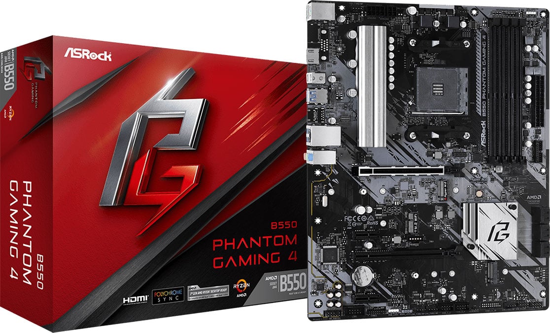 Asrock B550 Phantom Gaming 4 Socket Am4 Atx Hovedkort