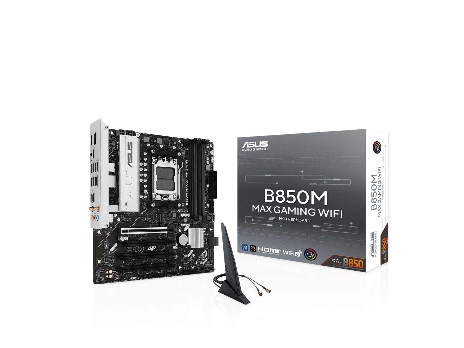 ASUS B850M MAX GAMING WIFI Hovedkort - AMD B850 - AMD AM5 socket - DDR5 RAM - Micro-ATX