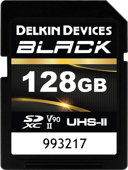 Delkin Sdxc Black Rugged Uhs-ii V90 U3 C10 R300/w250 128gb 128gb Sdxc Uhs-ii Minneskort