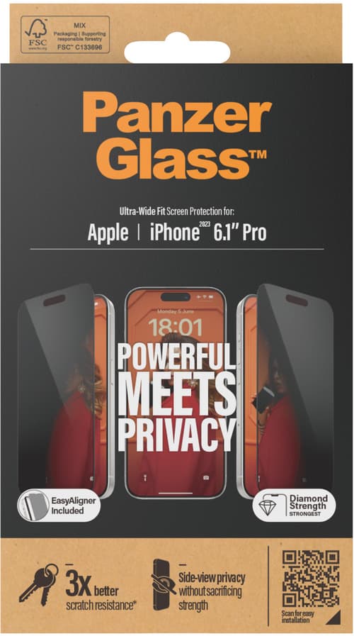 Panzerglass Ultra-wide Fit Privacy Skärmskydd Apple – Iphone 15 Pro