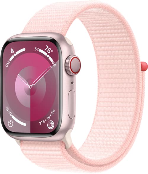 Apple Watch Series 9 Gps + Cellular 41mm Pink Aluminium Case With Light Pink Sport Loop