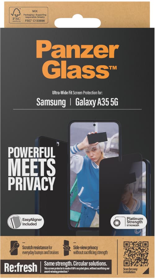 Panzerglass Ultra-wide Fit Privacy Skärmskydd Samsung Galaxy A35 5g