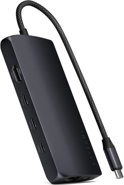 Satechi Usb-c Multiport Adapter 8k With Ethernet V3 – Midnight Usb-c Dockningsstation