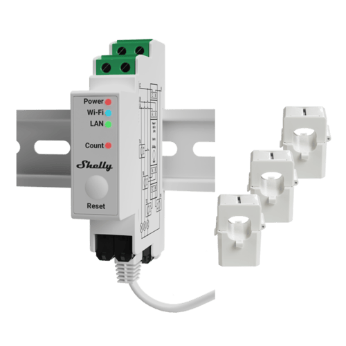 Shelly Pro 3em Trefas 120a Energimätning Med Wifi Och Ethernet