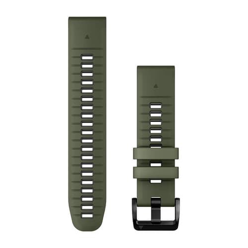 QuickFit 22 mm Moss/Graphite silicone band, klokkereim, silikonreim Green