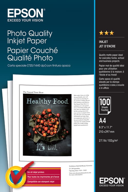 Epson Papper Photo Quality A4 100-ark 102g