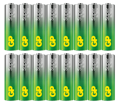 Gp Super Alkaline Battery Size Aa 15a/lr6 1.5v 16-pack