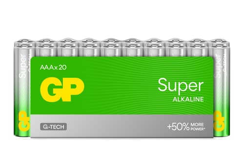 Gp Super Alkaline Battery Aaa 24a/lr03 1.5v 20-p