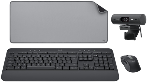 Logitech Mk650 Combo For Business + Brio 505 Webcam + Desk Mat – Studio Nordic