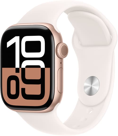 Apple Watch Series 10 Gps 42mm Rose Gold Aluminium Case With Light Blush Sport Band - S/m