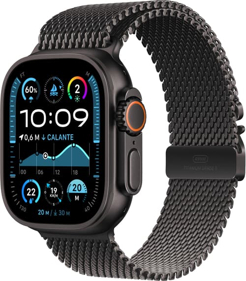 Apple Watch Ultra 2 Gps + Cellular 49mm Black Titanium Case With Black Titanium Milanese Loop – M